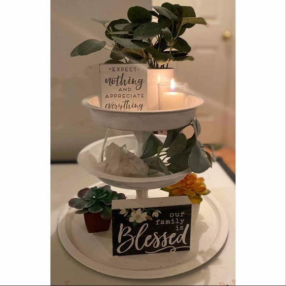 Modern Farmhouse Tiered Tray Table - Picture 3 of 3